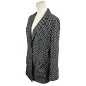 Anthropologie Blazer Geometric Print Cotton Career Jacket Coat Size Medium